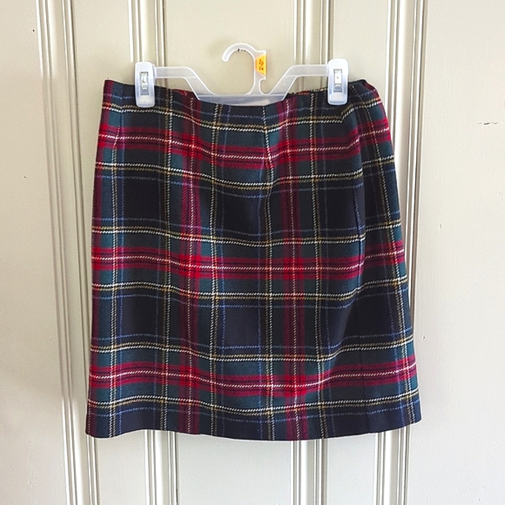 Talbot's Wool Tartan Pencil Skirt